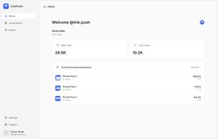 LinkPush Dashboard Screenshot