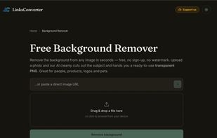One-click image tools: remove a background, build a passport or ID photo, or compress an image down to an exact size in KB.
