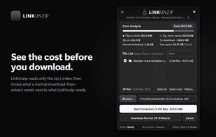 LinkUnzip screenshot 1
