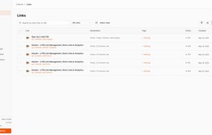 Link management dashboard