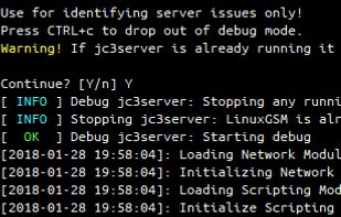 LinuxGSM screenshot 2