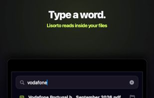 Search finds files by any word inside, scans included
