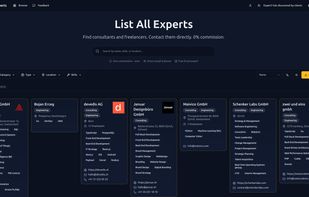 Main Dashboard of listallexperts.com