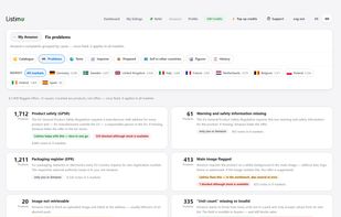My Amazon (early access): thousands of Amazon warnings grouped by cause, counted per product, with who can fix what.