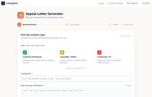 Appeal letter generator helps get a removed listing back online
