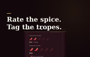 Spice ratings on a 5-pepper scale and trope tags