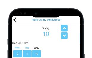 The history screen highlighting how effort quickly adds up.