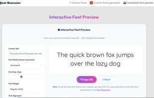 Interactive Font Preview tool
