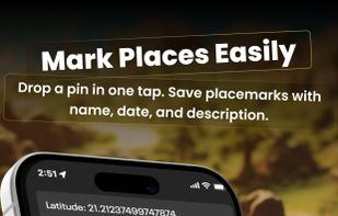 Drop pins on any location with a single tap and save places with name, date, and notes. Perfect for remembering favorite spots, travel plans, and important locations.
