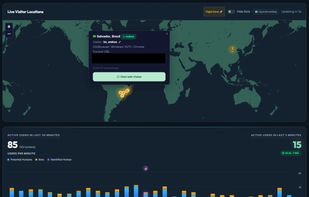 Monitor live visitors, locations and website activity in real time. You can talk with visitors here. 