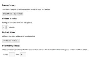 Livemarks screenshot 2