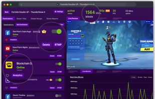 Add or Connect streaming destinations, Schedule Live streams in advance, HTML5 Player for your Website, Downloadable Stream Recordings, Multi Chat Overlays and Teams Account- all under one dashboard. ?