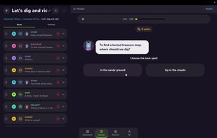 Playtest your lessons. You have full control to edit and rearrange content as needed before activating it and serving it to your students and children.