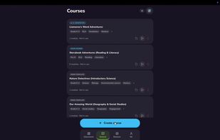 Generate a lesson for any topic with AI in minutes. Align to your child's age group, curriculum, and choose lesson duration.