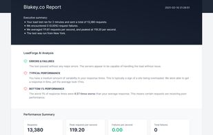 Viewing a load test report