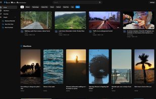 Browse your personal video collection in a visual home feed.