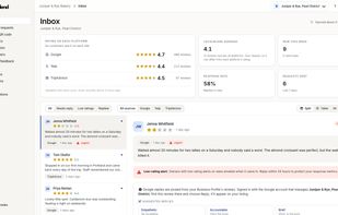 View and reply to reviews across Google, Yelp and Tripadvisor all from one inbox