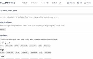 Free localization file converters and ICU plural validator.