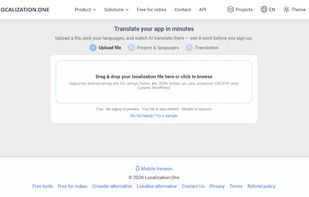 Upload a localization file and preview AI translation before signing up.
