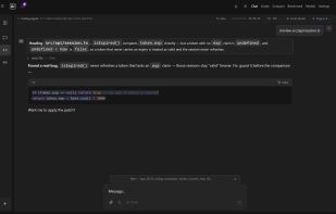 Coding agent reviewing code changes