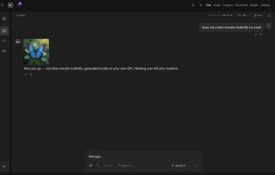 Chat with a local model, dark mode