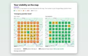 Google Maps grid, July beside August