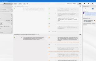 The translation editor: filters, search, translation memory and MT suggestions.