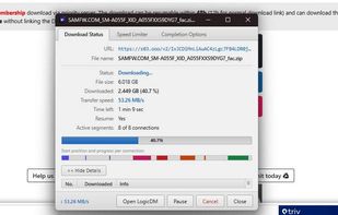 Download progress window