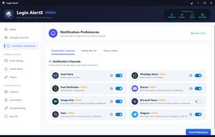 Login AlertX App Notification Preferences