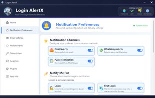 Login AlertX - Notification Preferences