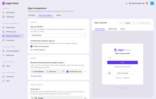 Configure sign-in and sign-up method