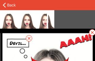 There is a huge variety of masks such as, masks of comics heroes or popular actors. Users can also apply different face emotions and accessories using hats or glasses.