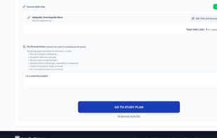 Generate study Plan button