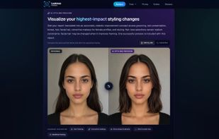 AI styling preview visualizing personalized grooming, hair, brow, and appearance recommendations.
