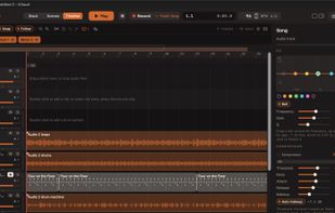 Timeline: a live performance recorded as tracks, with EQ and compression
