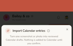 Upload multi calendar entries via screenshot image or regular image