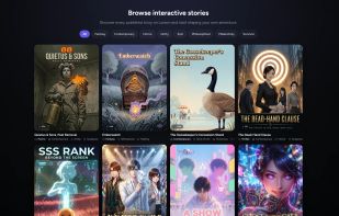 The catalogue, filtered by genre. Every story has its own cover art and tone.