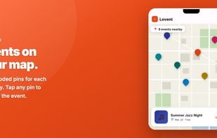 Events on your map — color-coded pins for every category.