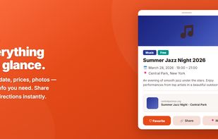 Smart filters — 15 categories, date filters, free-only toggle.