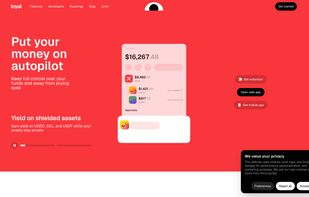 Loyal homepage: a self-custody Solana smart-account wallet with guardrails for AI agents.