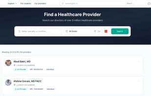 Searching for a provider