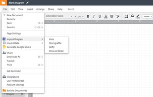 Import your existing diagrams from Microsoft Visio, Omnigraffle, Gliffy, and Draw.io!