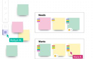 Sort/Gather: Save time synthesizing while still discovering valuable patterns and insights by automatically grouping ideas into the containers of your choice.