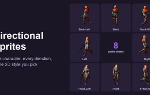 Directional Sprites: one character as sprite sheets in up to eight directions, in the 2D style you pick.