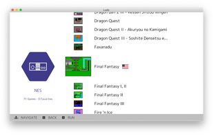 Scan your games and browse your collection categorized by system with playlists showing in-game screenshots.
Playlists