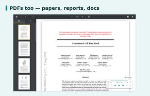Text-based PDFs open in the built-in reader and are read aloud in place — nothing is uploaded to a portal.