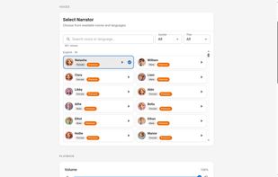 600+ neural voices across 80+ languages, with per-site voice and speed settings