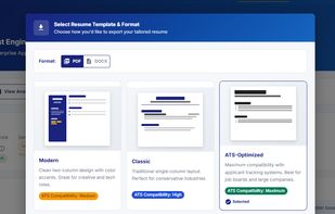 Download tailored resume ready templates.