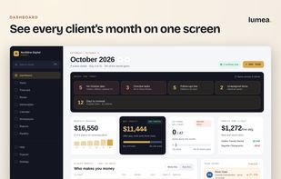 See every client's month on one screen: who's on pace, who's behind, and what needs you today.