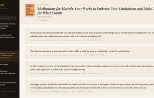 Browse all your e-reader highlights by book — full-text search, favourites, and a clean reading interface that works on any device.
